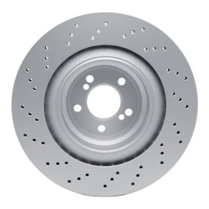 BMW X5 Brake Rotor (1) - Right Rear - R1 Concepts - Drilled GeoSPEC Coated - `15-`19